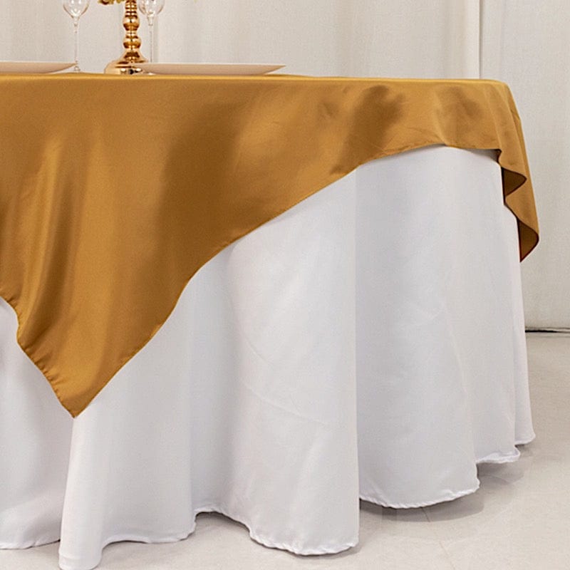 72 in Square Satin Table Overlay with Smooth Finish