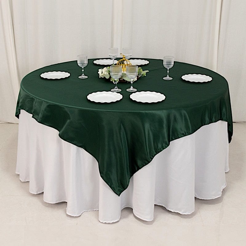 72 in Square Satin Table Overlay with Smooth Finish