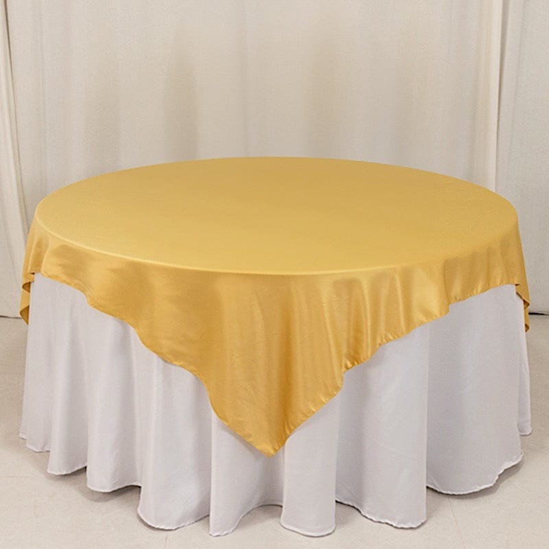72 in Square Satin Table Overlay with Smooth Finish