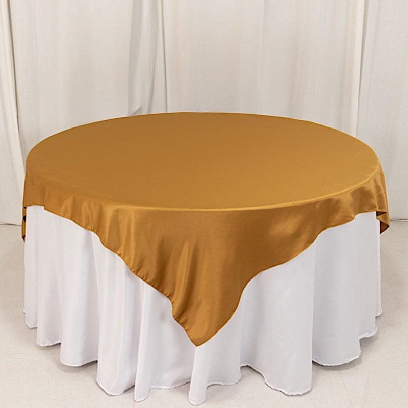 72 in Square Satin Table Overlay with Smooth Finish