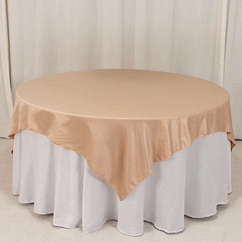 72 in Square Satin Table Overlay with Smooth Finish