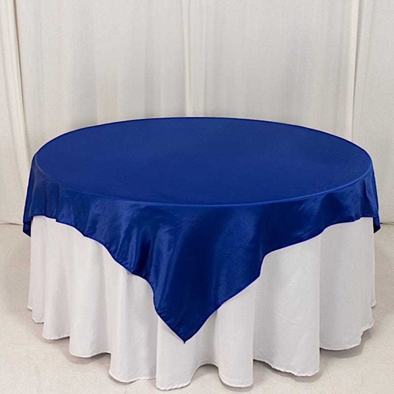 72 in Square Satin Table Overlay with Smooth Finish