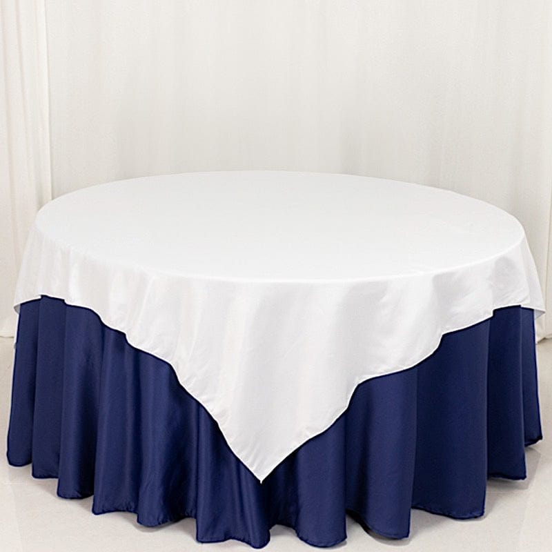 72 in Square Satin Table Overlay with Smooth Finish