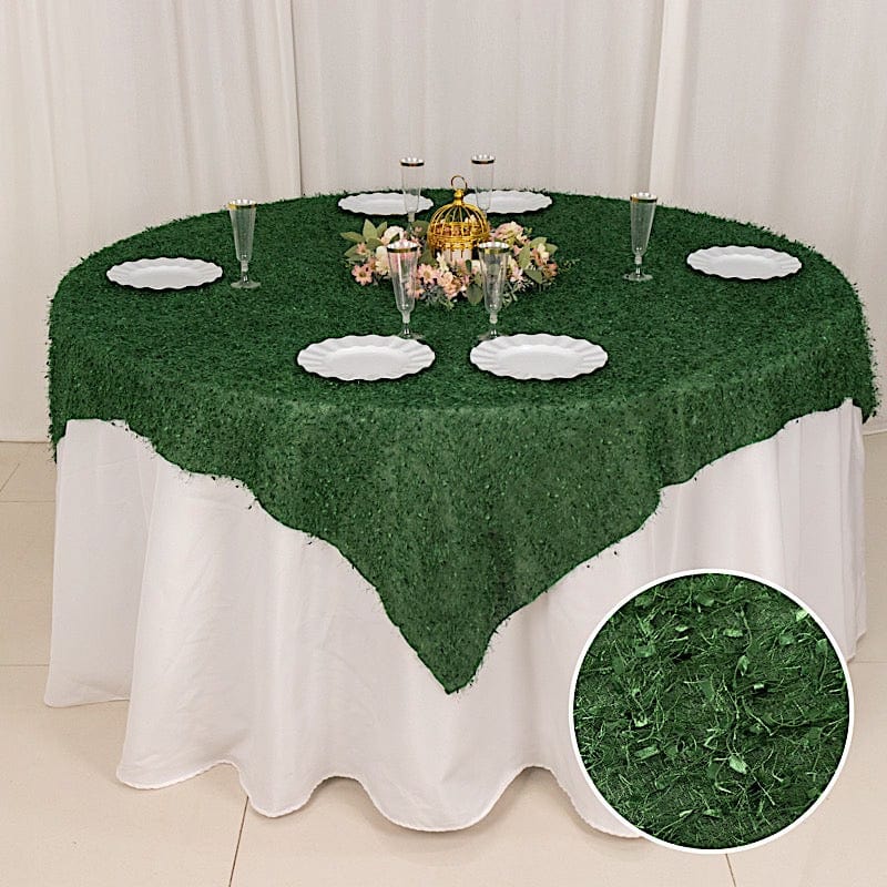 72x72 in Shaggy Fringe Polyester Square Table Overlay