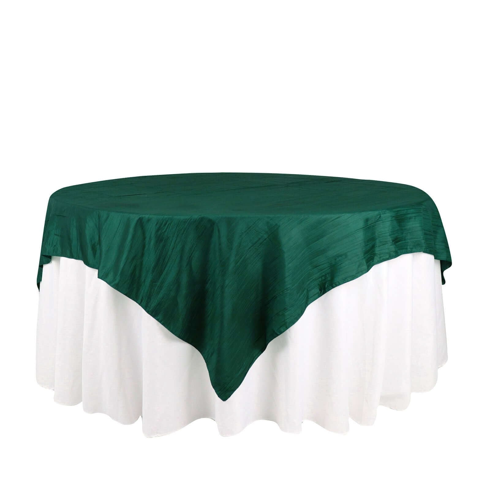 72x72 in Square Accordion Crinkled Taffeta Table Overlay