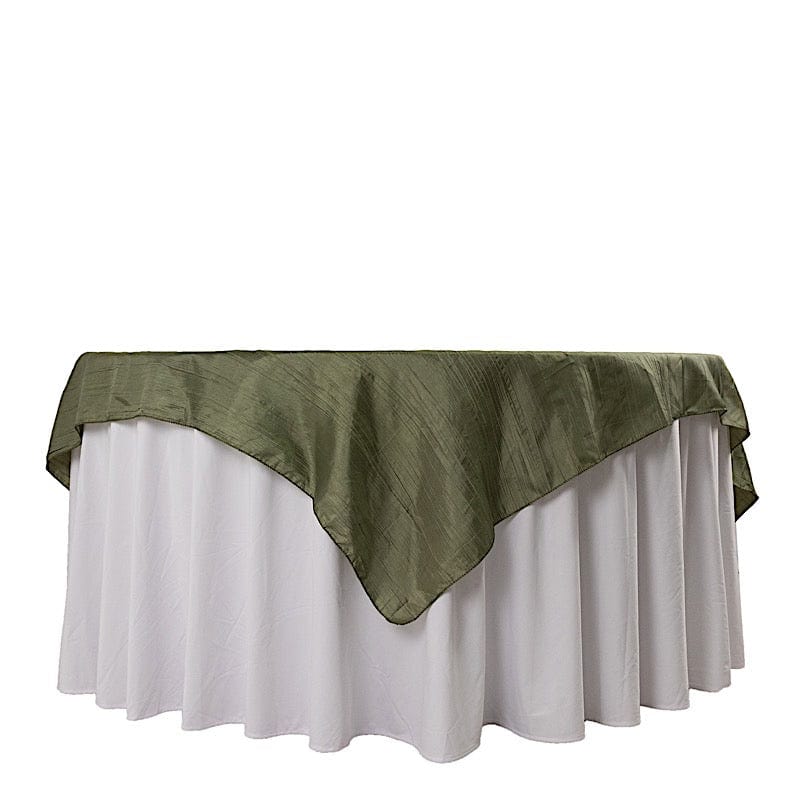 72x72 in Square Accordion Crinkled Taffeta Table Overlay