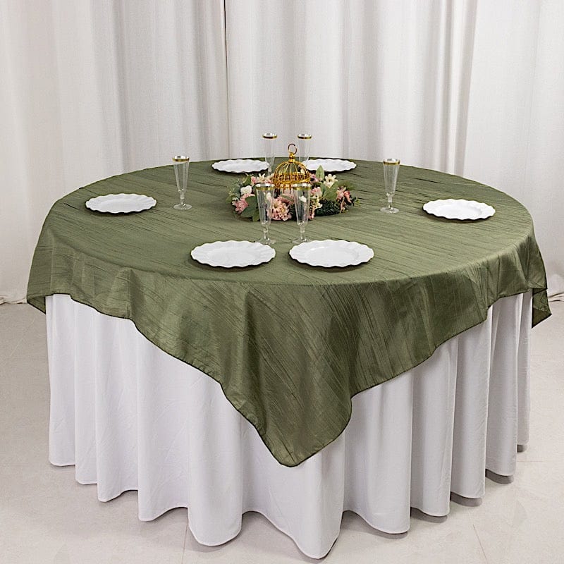 72x72 in Square Accordion Crinkled Taffeta Table Overlay