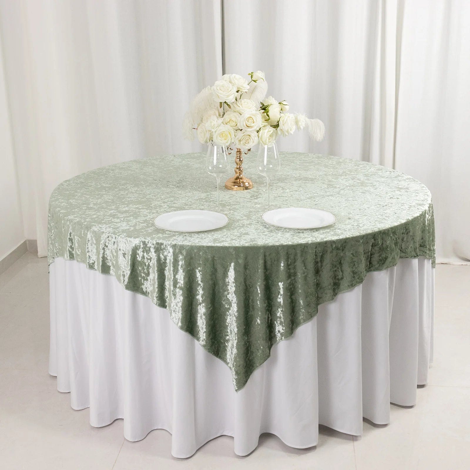 72x72 in Square Premium Velvet Table Overlay