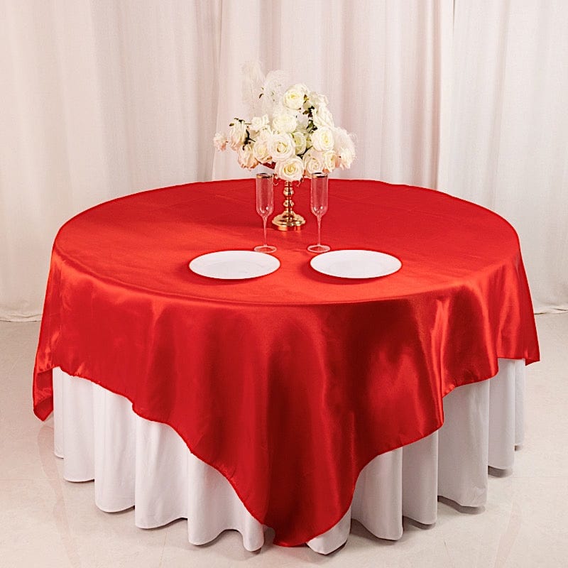 90 inch Square Satin Table Overlay