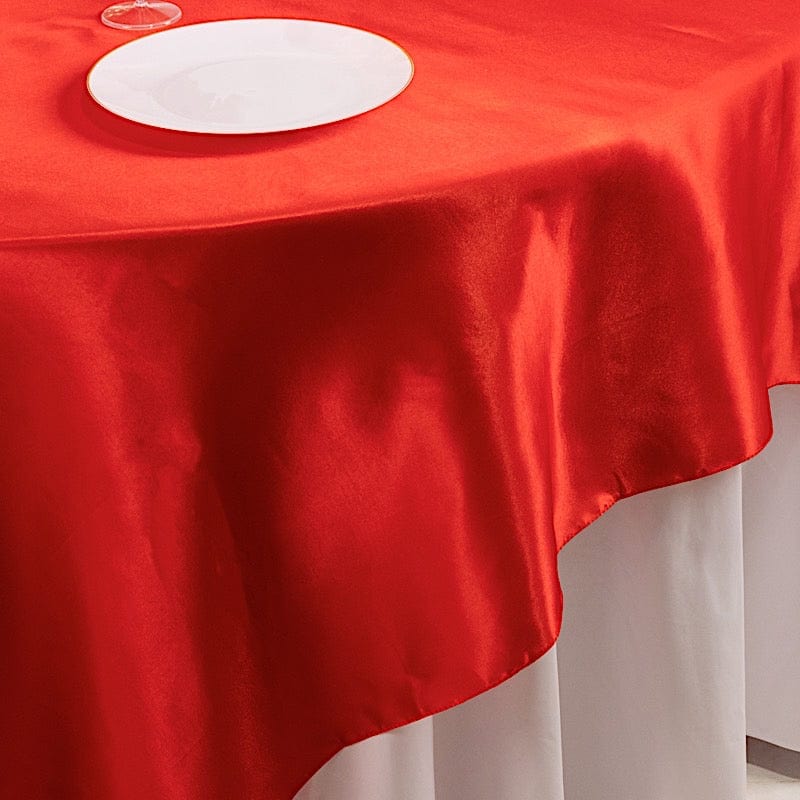 90 inch Square Satin Table Overlay