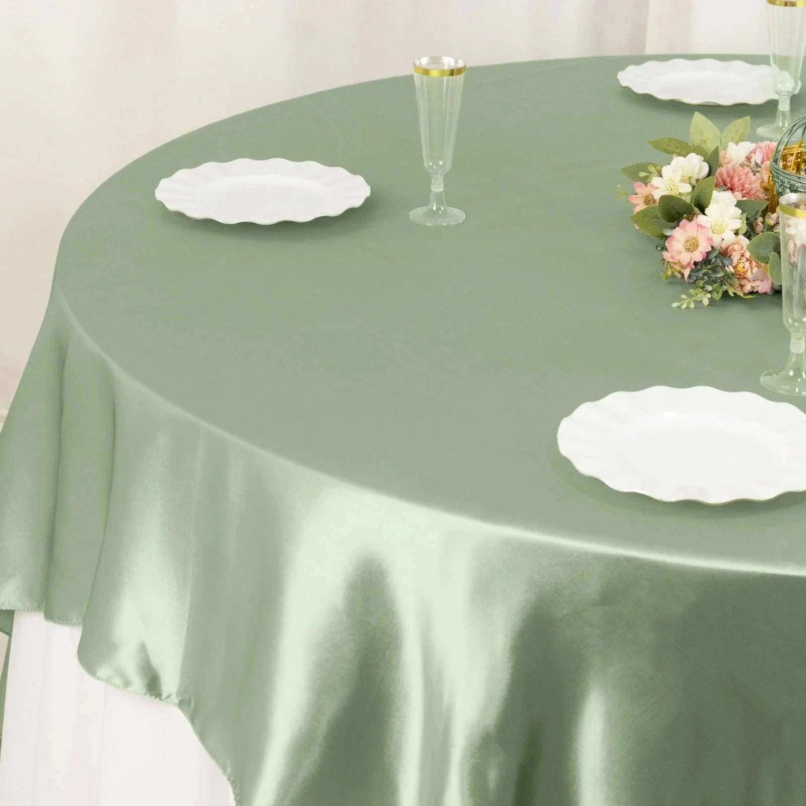 90 inch Square Satin Table Overlay