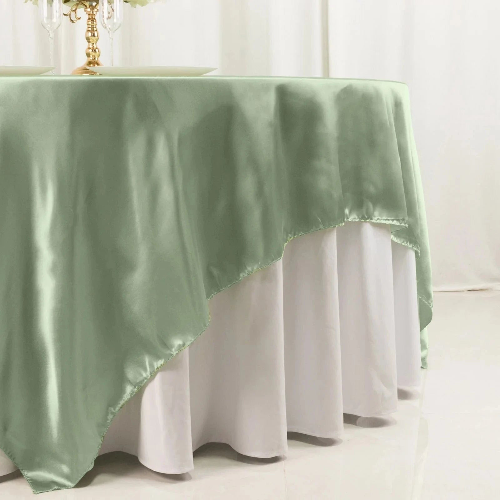 90 inch Square Satin Table Overlay