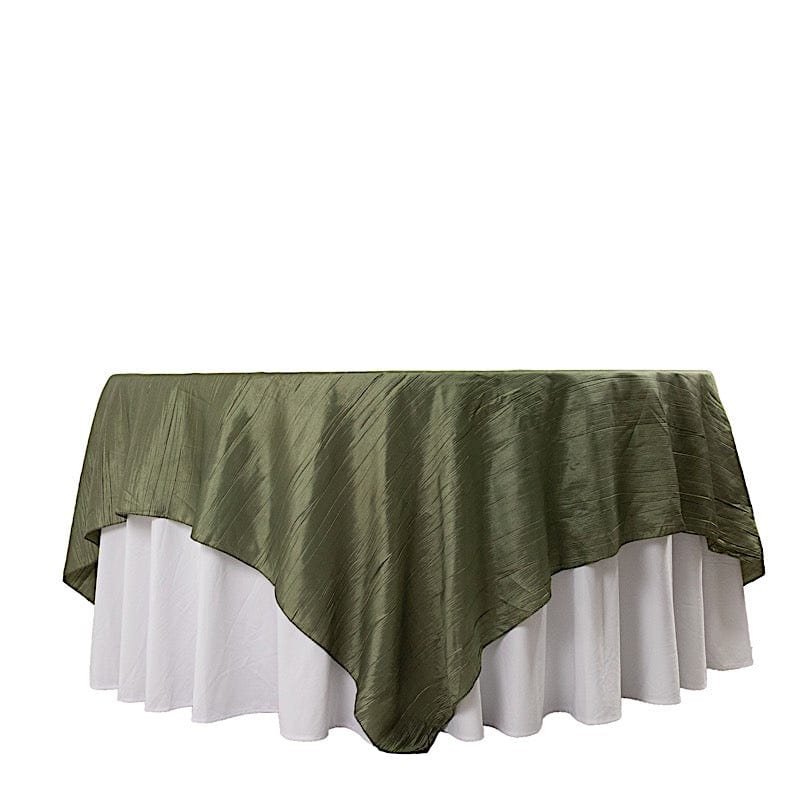 90x90 in Metallic Crinkled Taffeta Square Table Overlay