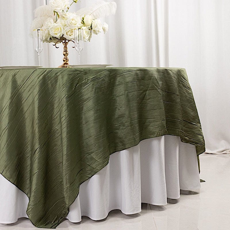 90x90 in Metallic Crinkled Taffeta Square Table Overlay