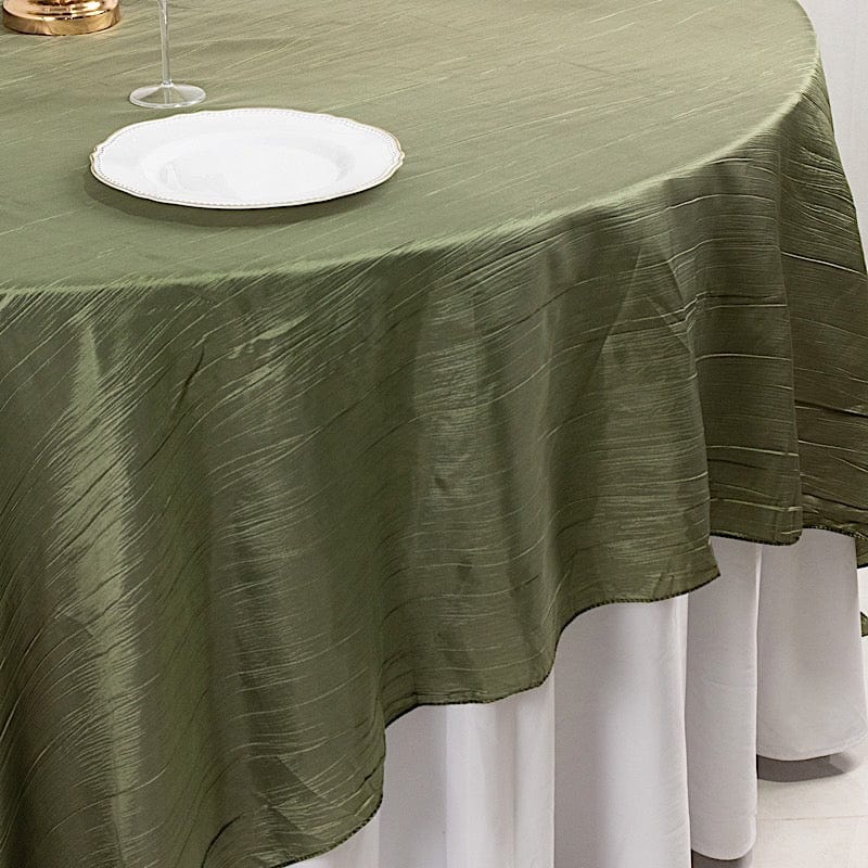 90x90 in Metallic Crinkled Taffeta Square Table Overlay