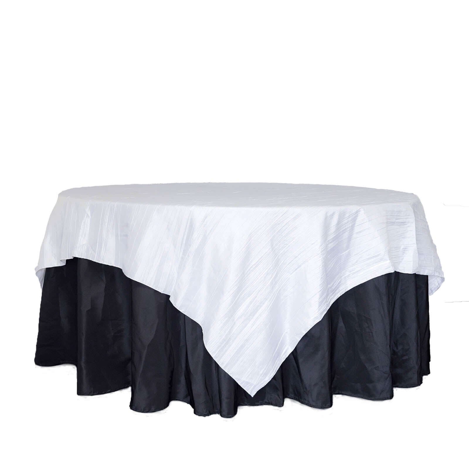 90x90 in Metallic Crinkled Taffeta Square Table Overlay