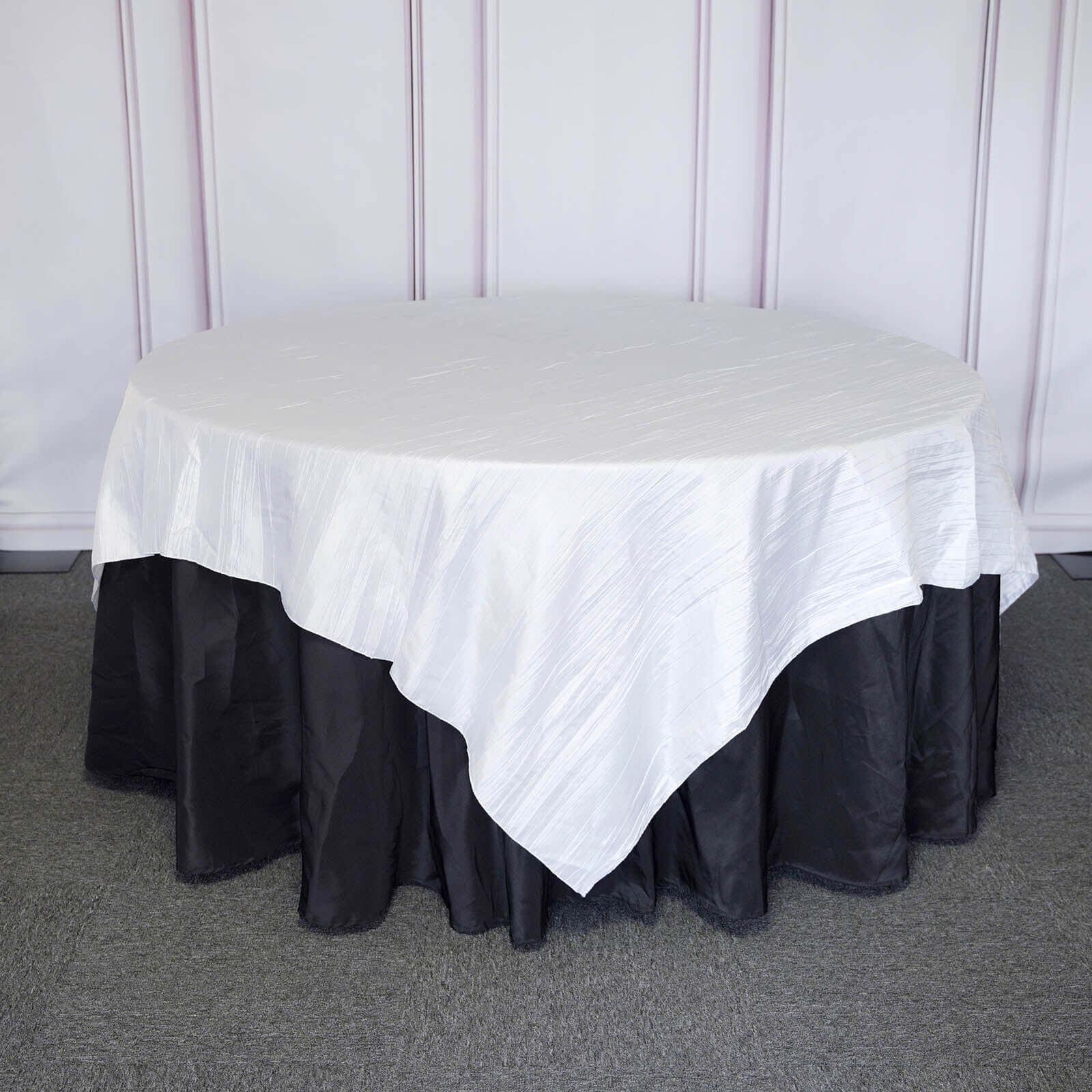 90x90 in Metallic Crinkled Taffeta Square Table Overlay
