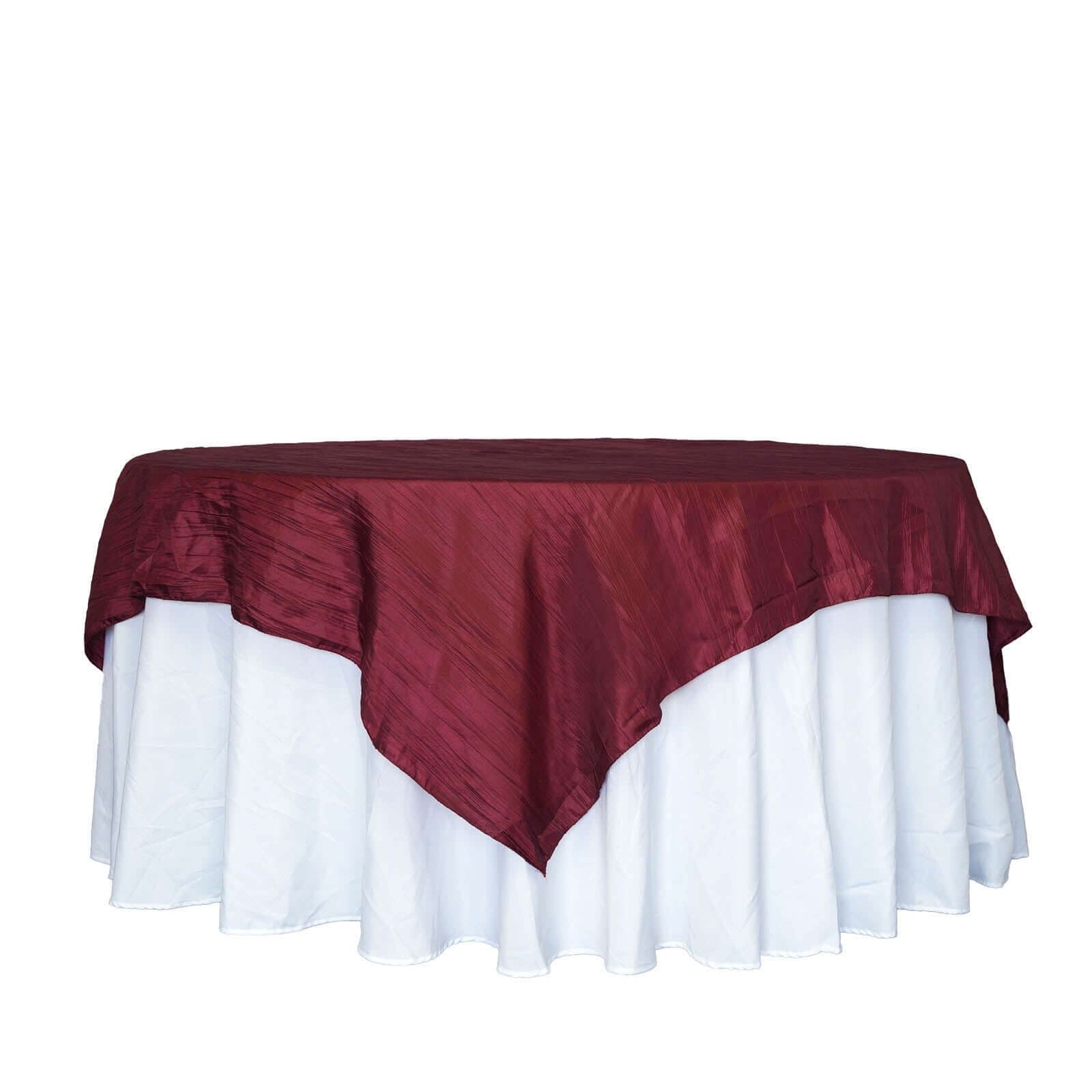 90x90 in Metallic Crinkled Taffeta Square Table Overlay