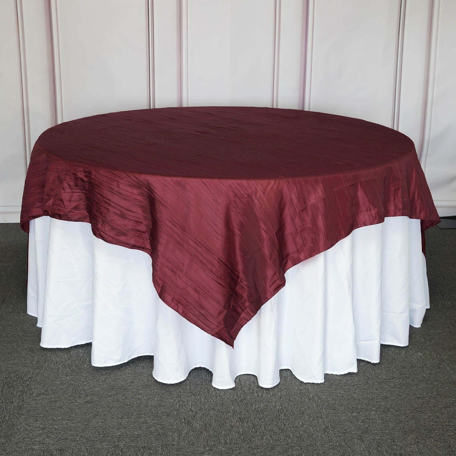 90x90 in Metallic Crinkled Taffeta Square Table Overlay