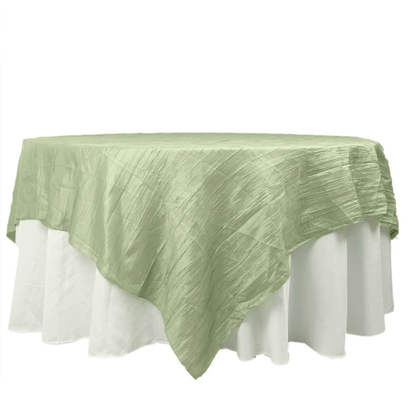 90x90 in Metallic Crinkled Taffeta Square Table Overlay