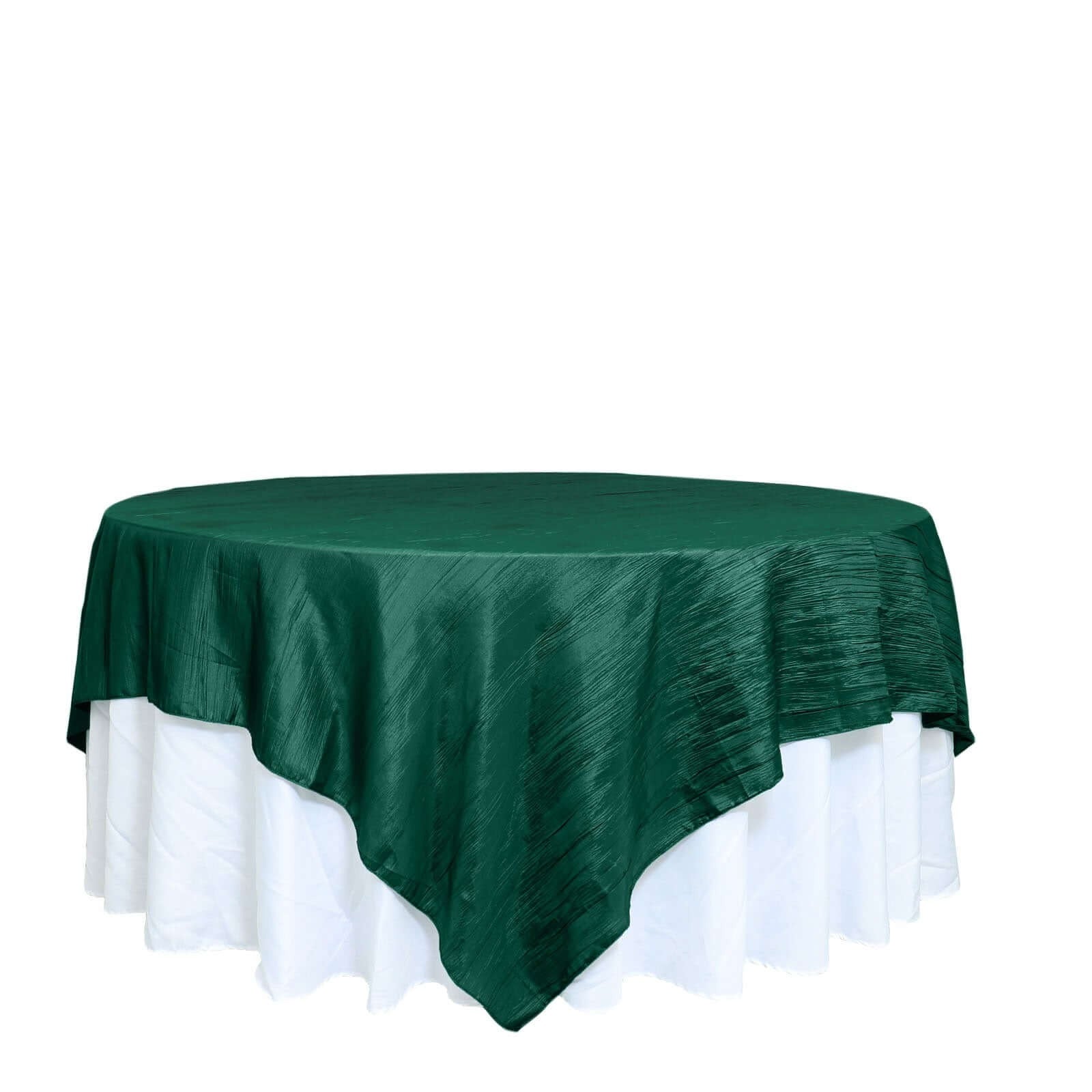 90x90 in Metallic Crinkled Taffeta Square Table Overlay