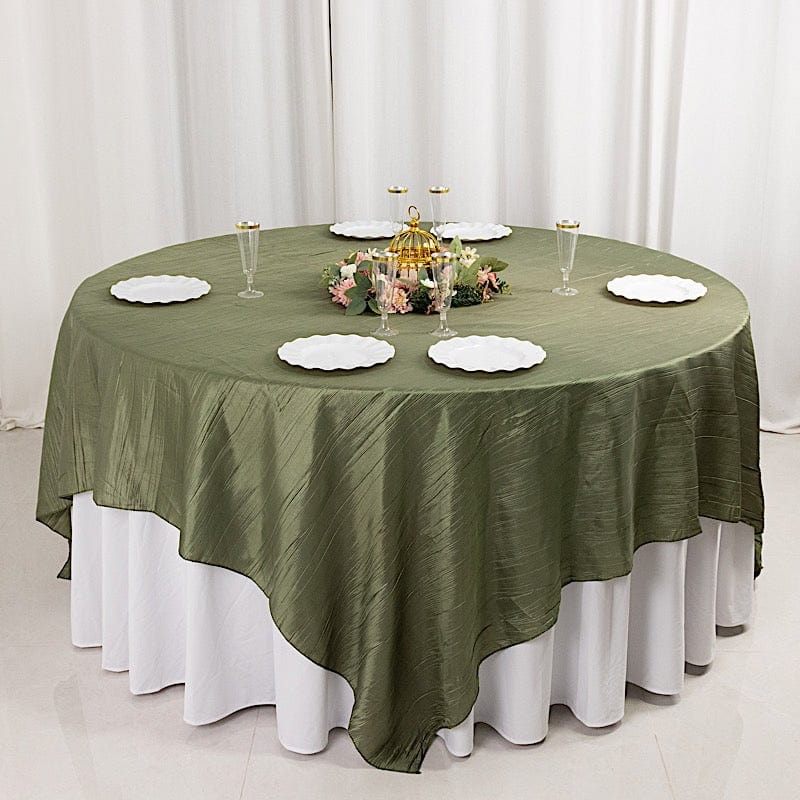 90x90 in Metallic Crinkled Taffeta Square Table Overlay