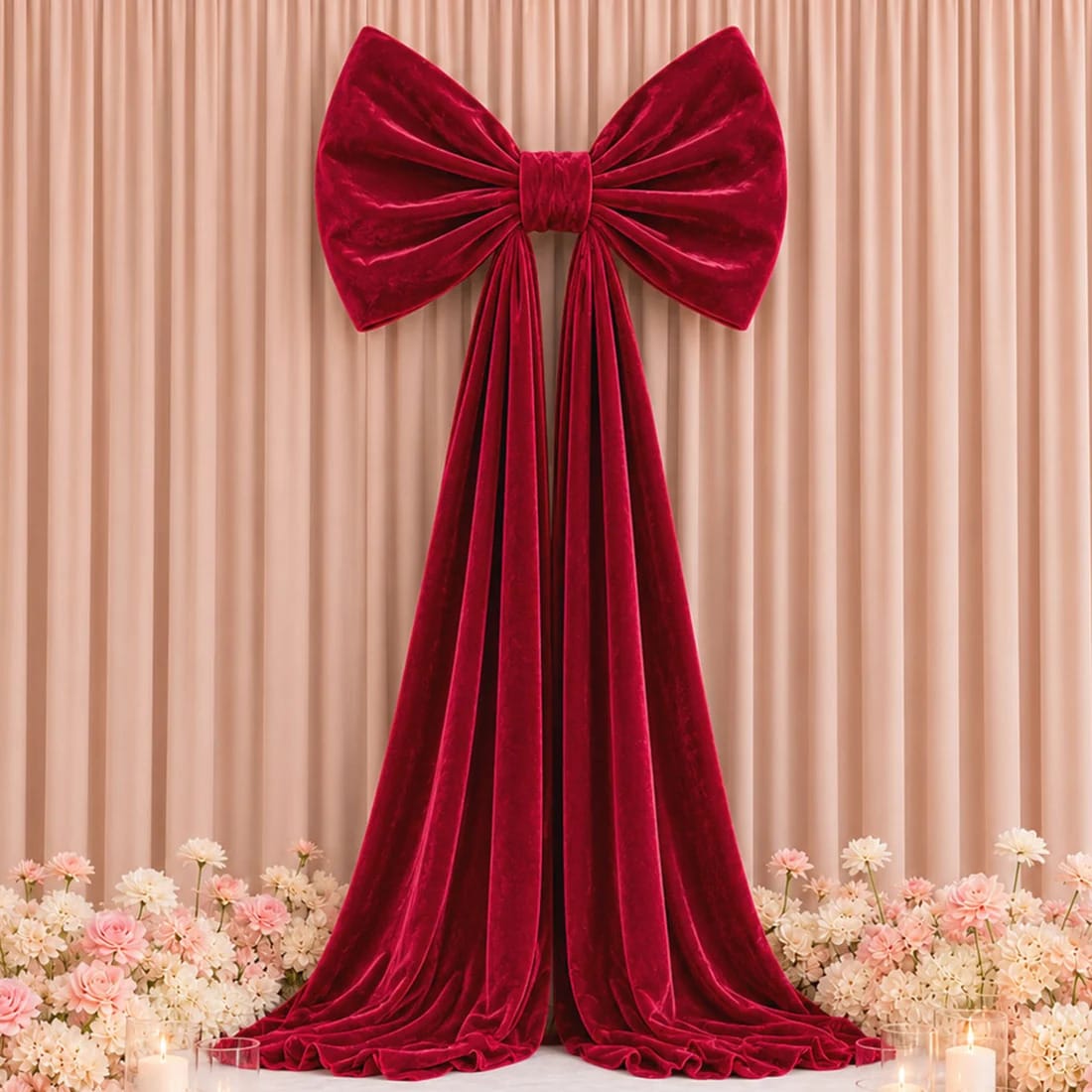 10 feet Giant Velvet Bow Tie Decor for Weddings and Events