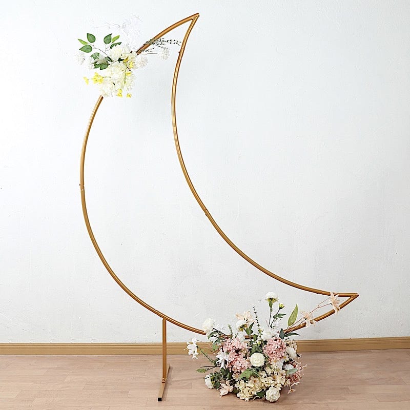 6.5 feet Gold Metal Crescent Moon Arch Backdrop Stand