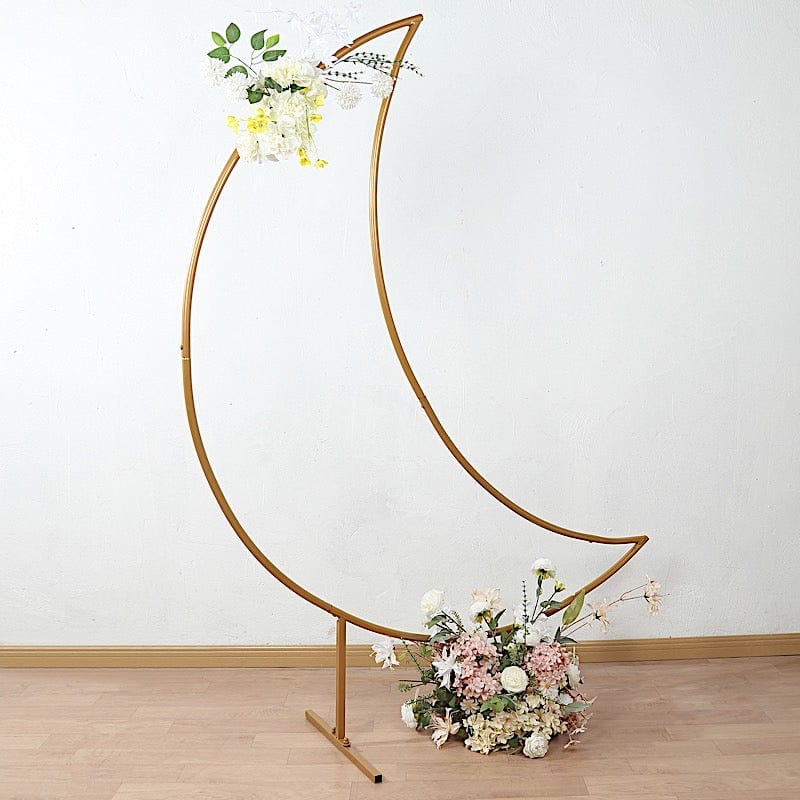 6.5 feet Gold Metal Crescent Moon Arch Backdrop Stand