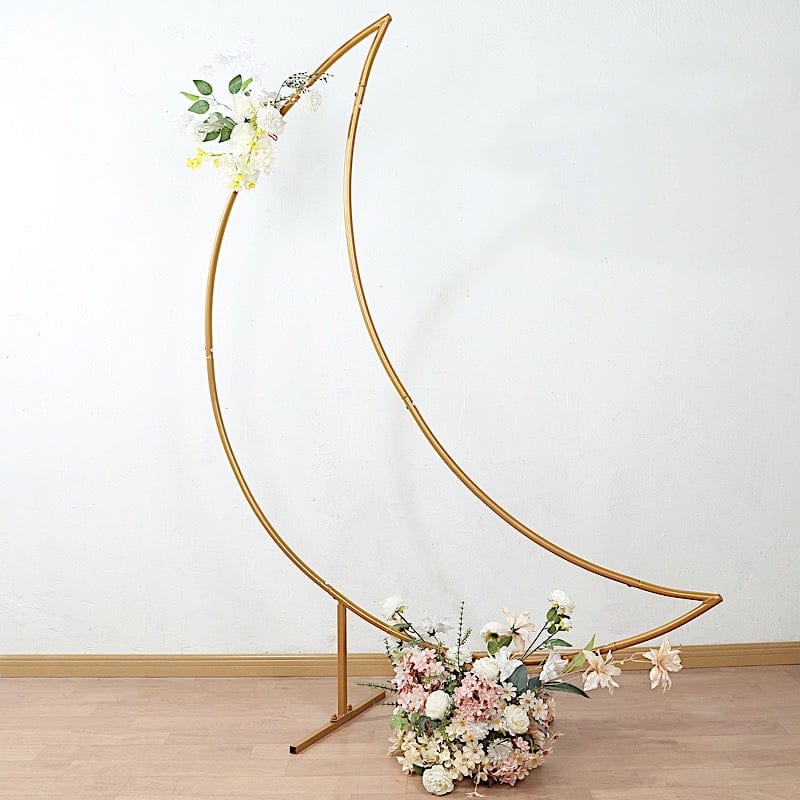 6.5 feet Gold Metal Crescent Moon Arch Backdrop Stand