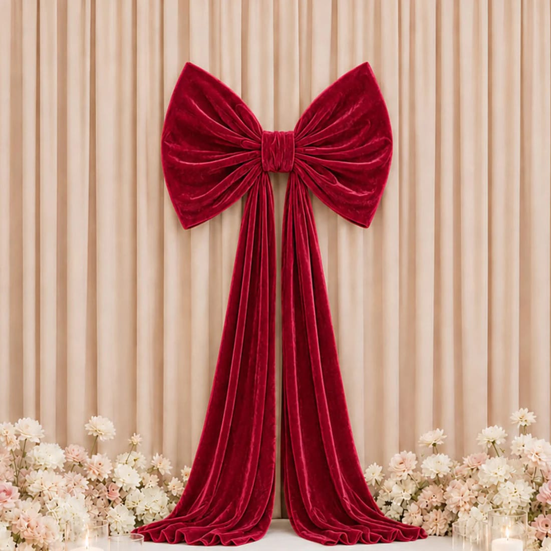7 feet Giant Velvet Bow Tie Decor for Weddings and Events
