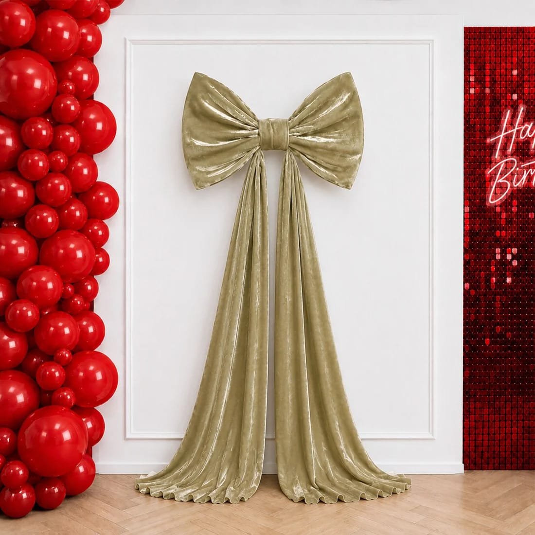 7 feet Giant Velvet Bow Tie Decor for Weddings and Events