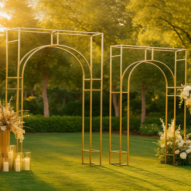 7 feet Gold Metal Wedding Arch in Arc de Triomphe Style