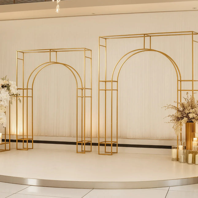 7 feet Gold Metal Wedding Arch in Arc de Triomphe Style