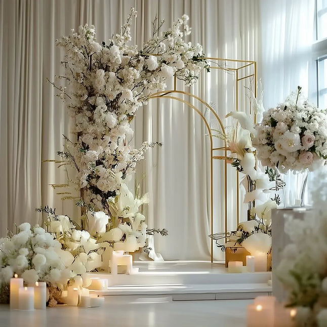 7 feet Gold Metal Wedding Arch in Arc de Triomphe Style