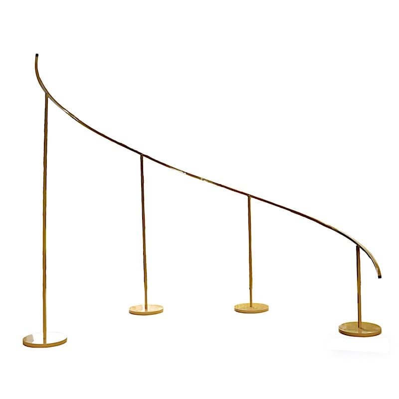 8 x 12 feet Gold Left Side Curved Wave Wedding Arch Backdrop Stand
