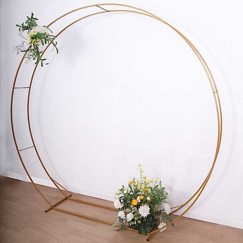 Gold 8 feet Metal Double Hoop Backdrop Stand Wedding Arch