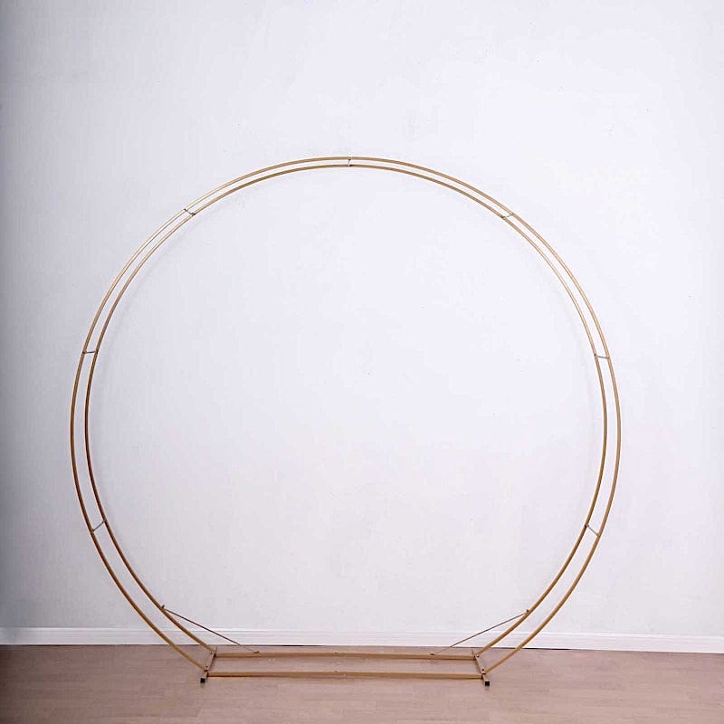 Gold 8 feet Metal Double Hoop Backdrop Stand Wedding Arch
