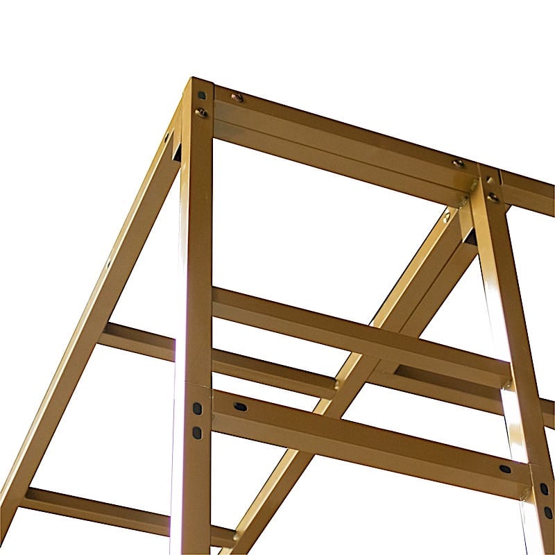 Gold 8x10 feet Heavy-Duty 4-Post Ladder-Style Rectangular Metal Event Arch