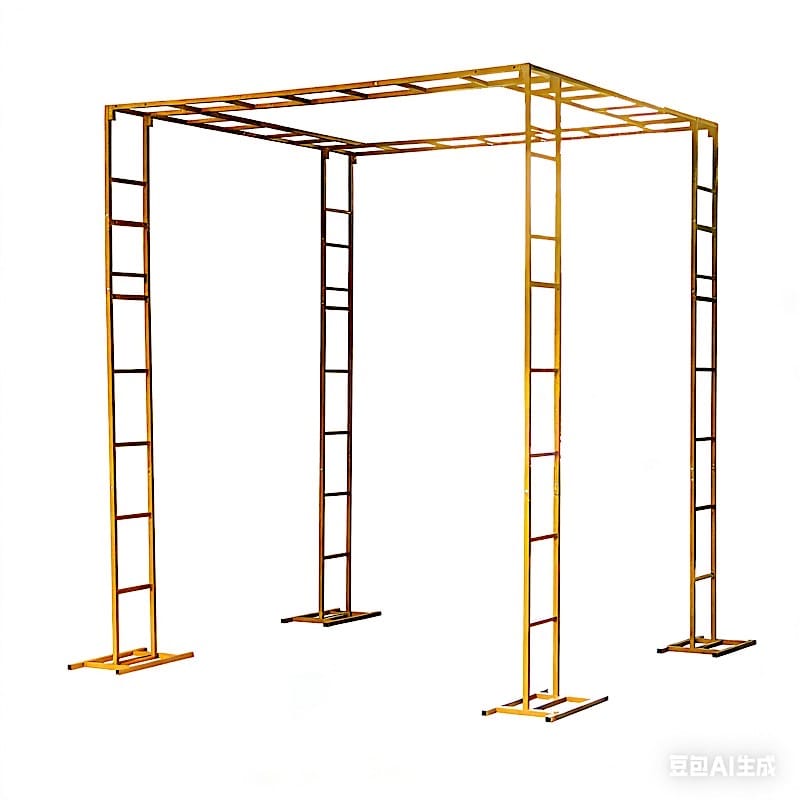 Gold 8x10 feet Heavy-Duty 4-Post Ladder-Style Rectangular Metal Event Arch