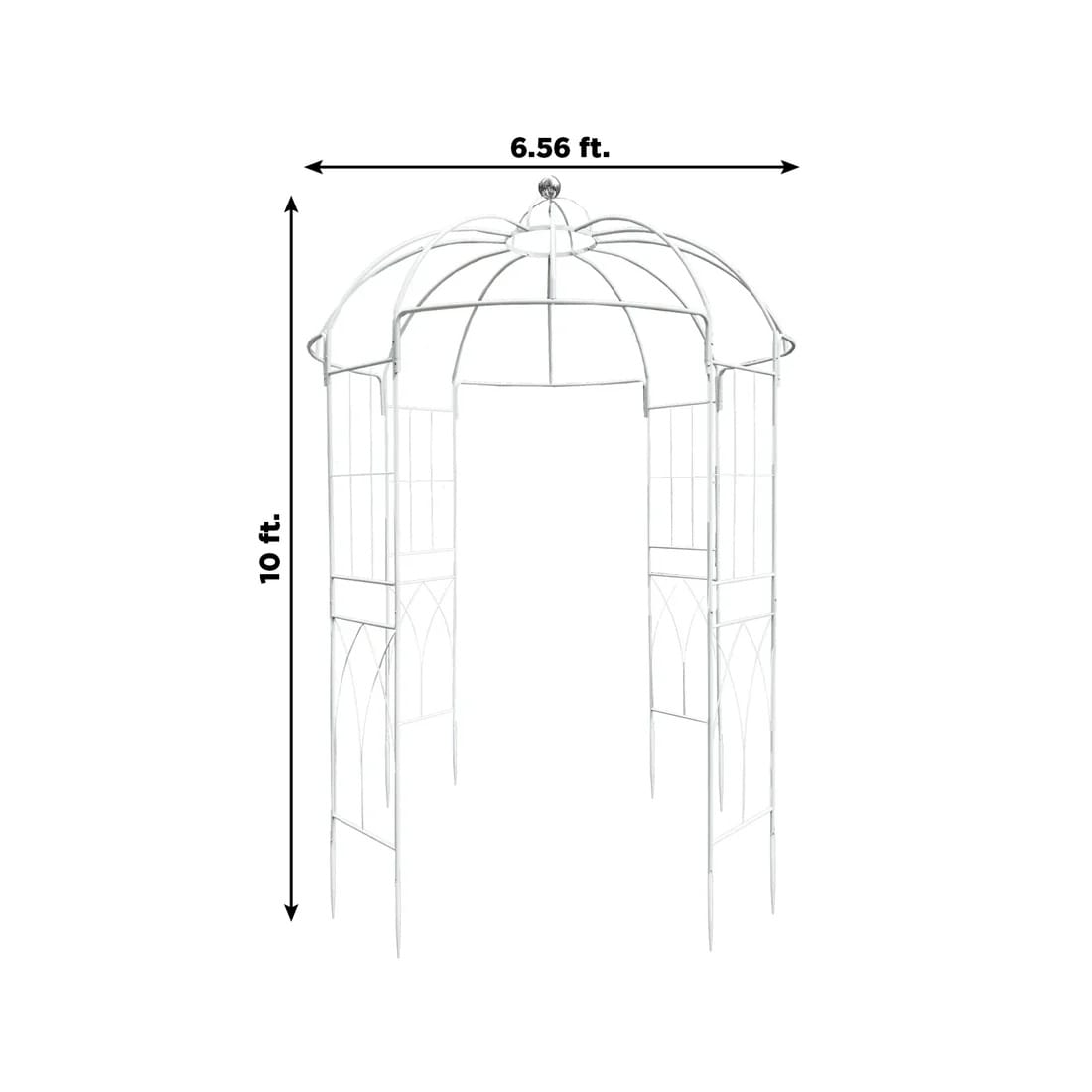 White 10 feet Metal Birdcage Wedding Arch Backdrop Stand