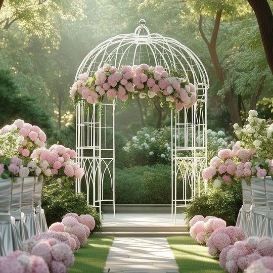 White 10 feet Metal Birdcage Wedding Arch Backdrop Stand
