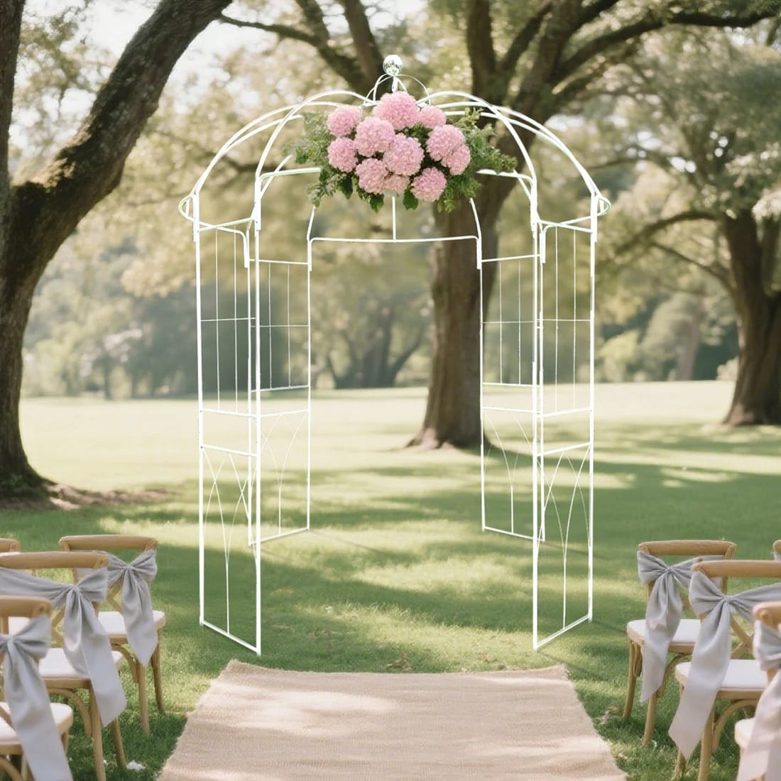 White 10 feet Metal Birdcage Wedding Arch Backdrop Stand