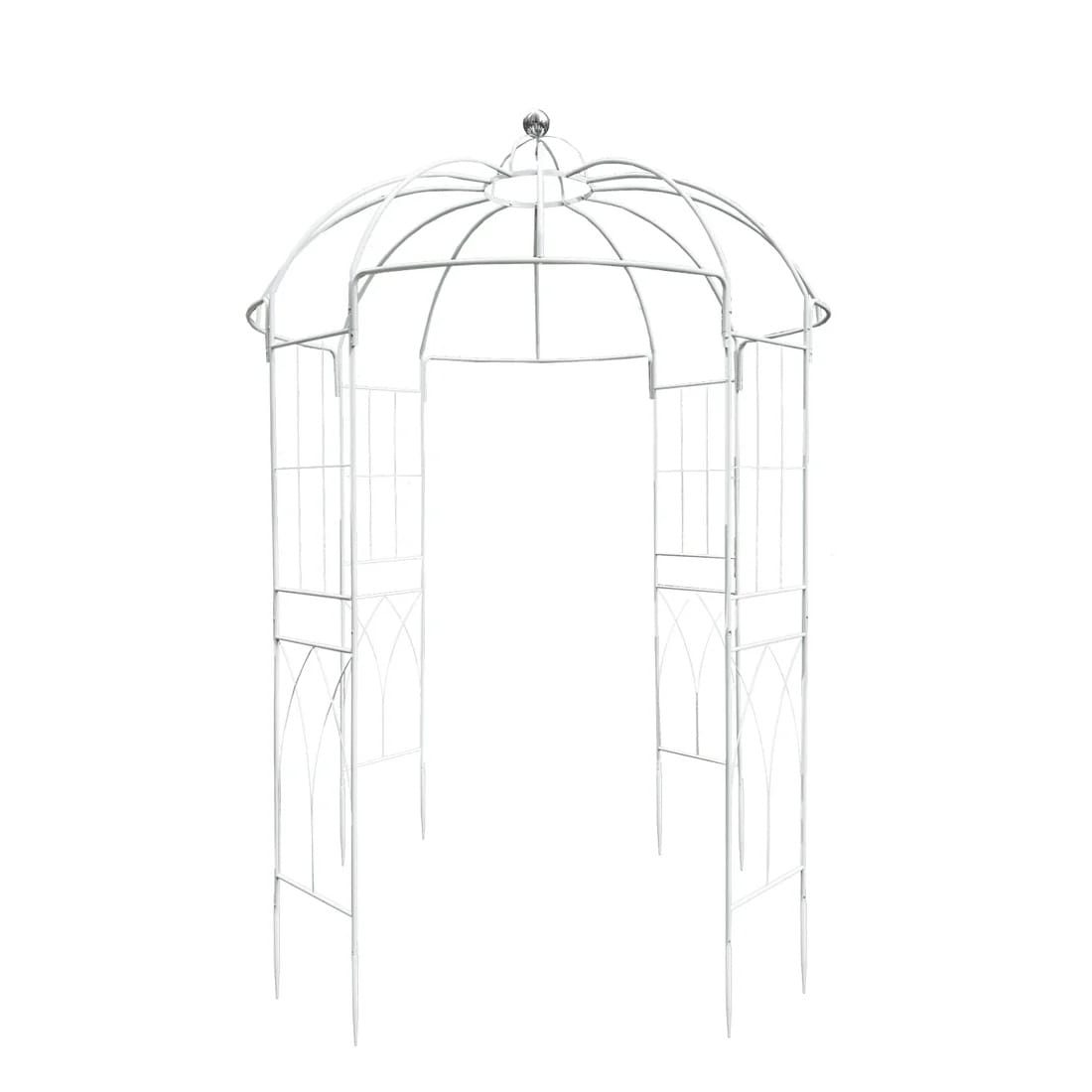 White 10 feet Metal Birdcage Wedding Arch Backdrop Stand