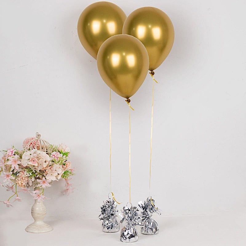 6 Metallic Foil Balloon Weights Wedding Decorations