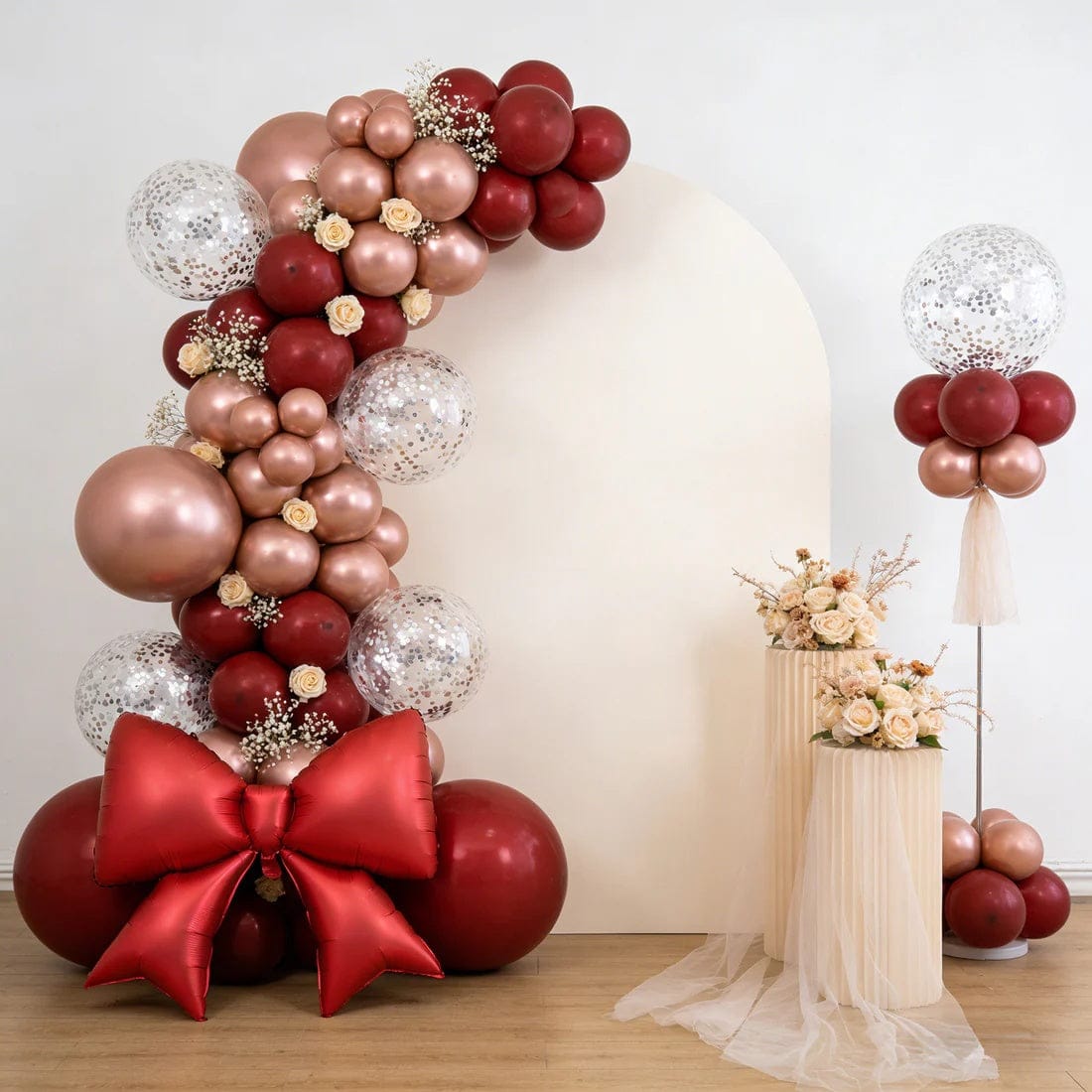 10 Matte 29x27 in Giant Bow Mylar Foil Balloons