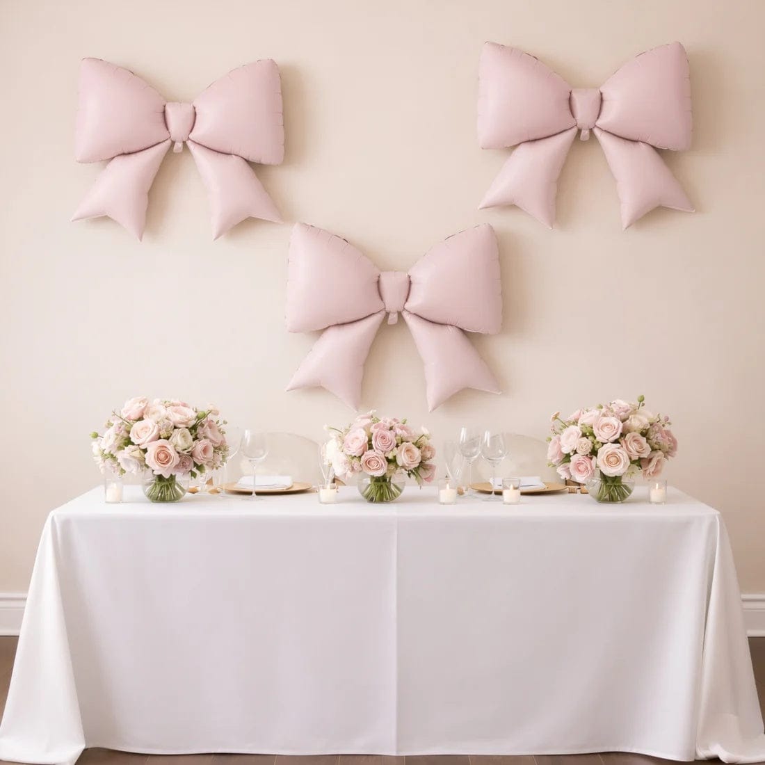 10 Matte 29x27 in Giant Bow Mylar Foil Balloons