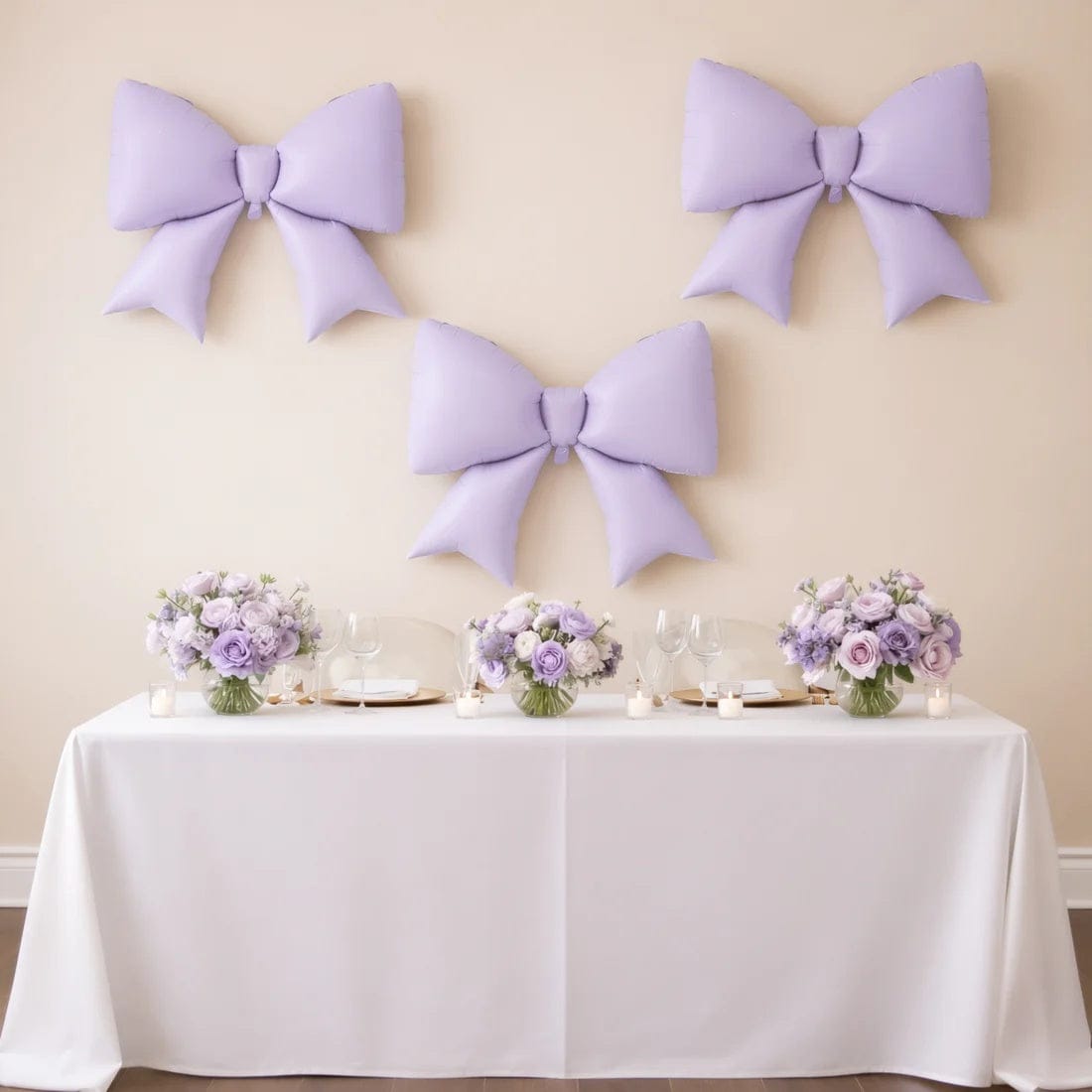 10 Matte 29x27 in Giant Bow Mylar Foil Balloons
