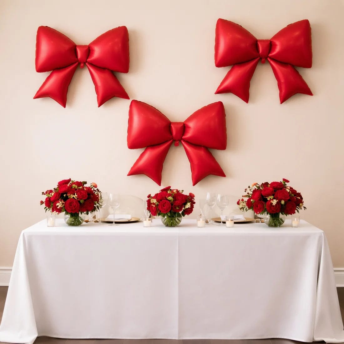 10 Matte 29x27 in Giant Bow Mylar Foil Balloons