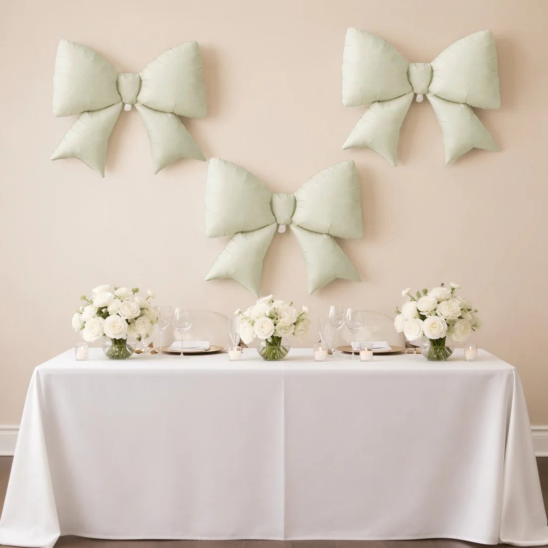 10 Matte 29x27 in Giant Bow Mylar Foil Balloons